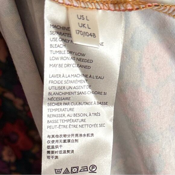 Free People Heartland Velvet Floral Dress Sz L - Picture 4 of 10